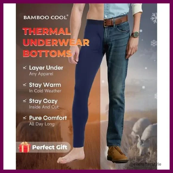 Men's Thermal Underwear Long Johns Heavyweight Base Layer Pants Soft Lining